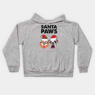 Santa Paws Christmas Dogs Kids Hoodie